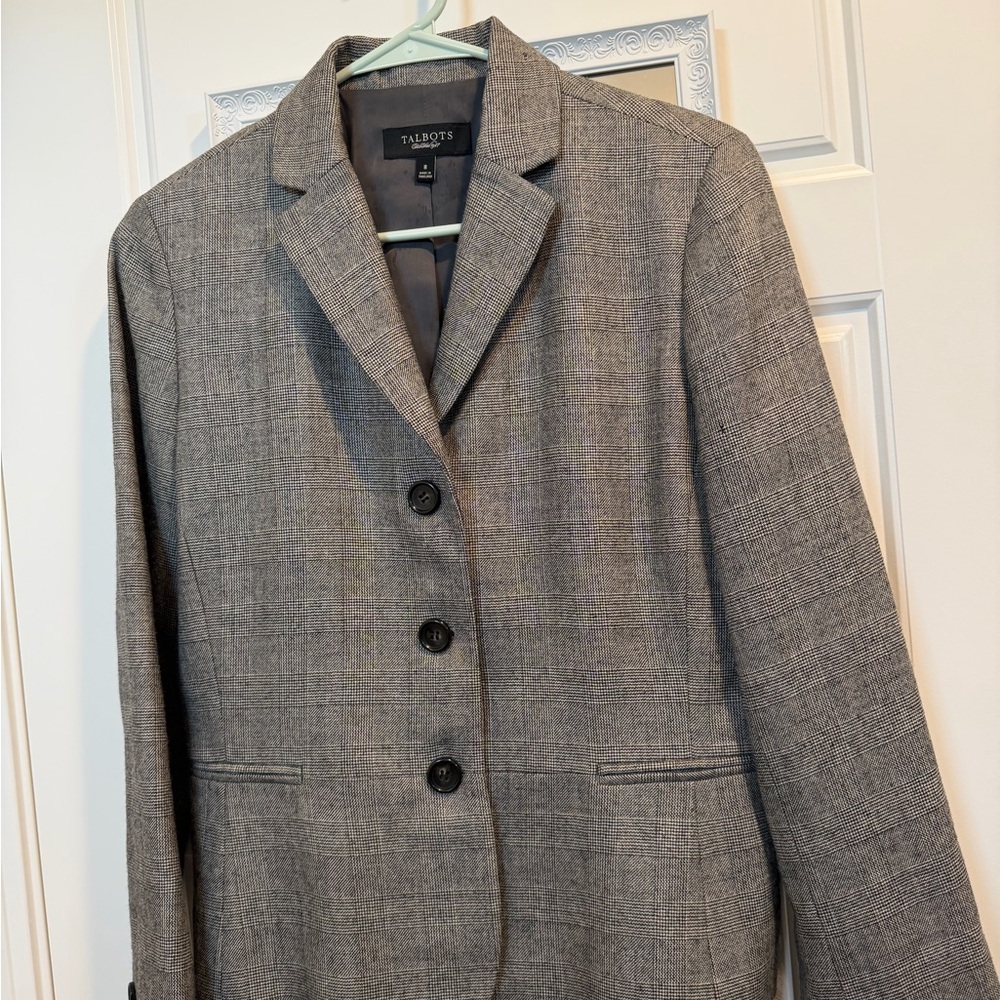 Talbots blazer jacket size 8 gray Women's